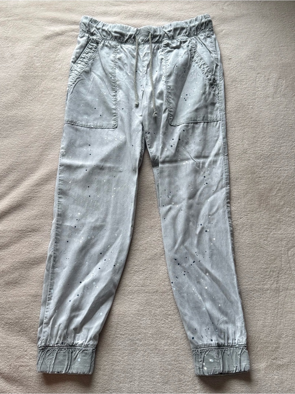 Cloth & Stone Anthropologie Paint-Splattered Tencel Joggers Gray S